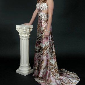 Terani Animal Print Prom Dress